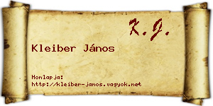 Kleiber János névjegykártya