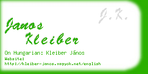 janos kleiber business card